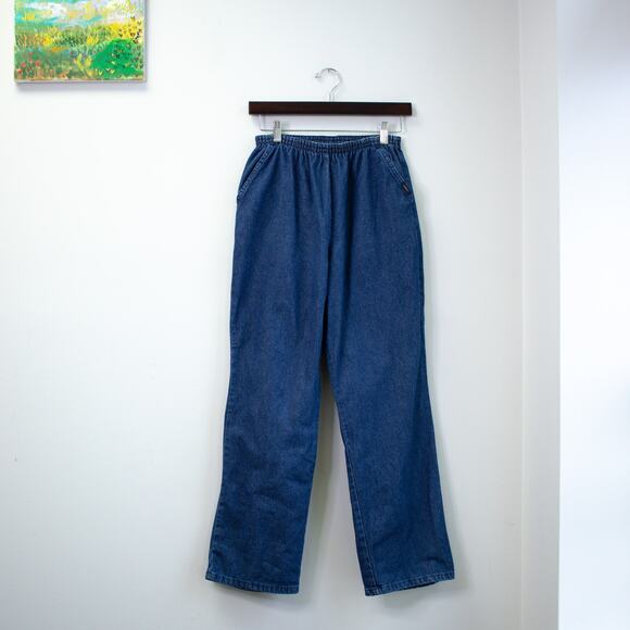 Chic Comfy Collection Elastic Waist Medium Wash Jeans Size 8 Petite - Picture 1 of 5